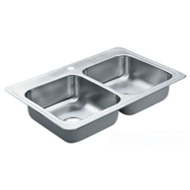 Click here to see Moen 22824 Moen 22824 Double Bowl Drop In Sink