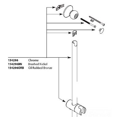 Click here to see Moen 154296BN Moen Weymouth 30in Slide Bar for S12107EPBN Single Function Handshower, Brushed Nickel - 154296BN
