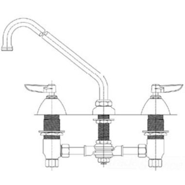 Click here to see T&S Brass B-0855 T&S BRASS B-0855/18F FAUCET (B-2955) FOR TRIPLE BOWL