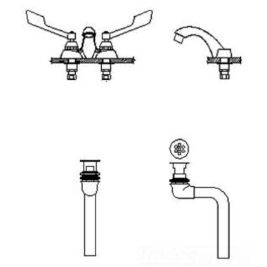 Click here to see Delta 21C435 Delta 21C435 Tech 2-Handle Cast Centerset Lavatory Faucet, Wrist w/ Sanitary Hood, ADA Strainer, VR Aerator, Chrome