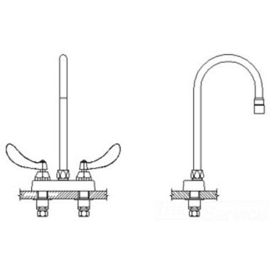 Click here to see Delta 27C4924-R5 Delta 27C4924-R5 CER-TECK 2-Handle Cast Centerset Lavatory Faucet, 6