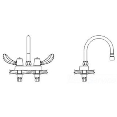 Click here to see Delta 27C4932-R3 Delta 27C4932-R3 CER-TECK 2-Handle Cast Centerset Lavatory Faucet, Gooseneck, Hooded Blade, VR Aerator, Chrome