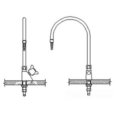 Click here to see Delta W6600-R7 Delta W6600-R7 Teck Deckmount 2-Arm Lab Handle Faucet w/ 9