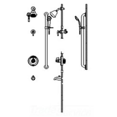 Click here to see Delta T13H923-25 DELTA T13H923-25 COMMERCIAL UNIVERSAL TUB/SHOWER TRIM CHROME