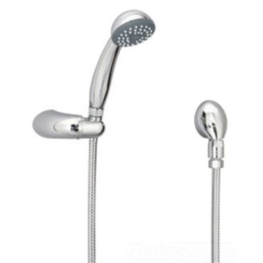 Click here to see Symmons H301-V Symmons Canterbury Round Single-Mode Hand Shower with Cradle and Flexible Metal Hose, Less Bar, 2.0 GPM, Polished Chrome - H301-V