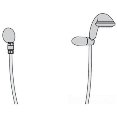 Click here to see Symmons H401-V Symmons Euro-Flo Single-Mode Hand Shower with In-Line Vaccum Breaker and 60in Metal Hose, Less Bar, 2.5 GPM, Polished Chrome - H401-V