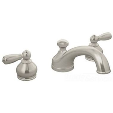 Click here to see Symmons SRT-4770-STN Symmons Allura Two-Handle Roman Tub Faucet, Low Arc Spout, Lever Handles, Satin Nickel - SRT-4770-STN 