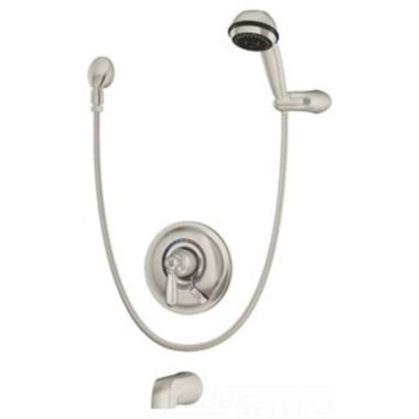 Click here to see Symmons S-4704-STN-TRM Symmons Allura Tub/Shower Faucet with 3-Mode Hand Shower, Less Showerhead, Metal Lever Handle, Non-Diverter Tub Spout, 2 GPM, Satin Nickel - S-4704-STN-TRM