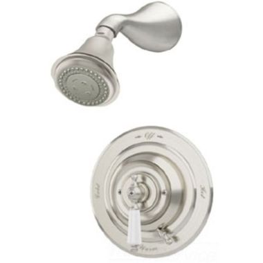 Click here to see Symmons S-4401-STN-TRM Symmons Carrington 3-Function Shower Faucet, Trim Only, Metal Lever Handle with Integral Volume Control, 2 GPM, Satin Nickel - S-4401-STN-TRM