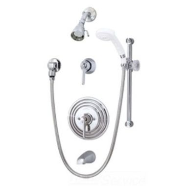 Click here to see Symmons C-96-600-B30-V-X Symmons Temptrol Commercial Tub/Shower Faucet with Hand Shower, Pressure Balance Valve, Non-Diverter Tub Spout, 2 GPM, Chrome - C-96-600-B30-V-X