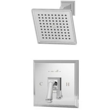 Click here to see Symmons 4201-TRM Symmons Oxford Single-Function Square Shower Faucet, Trim Only, Metal Lever Handle, 2 GPM, Polished Chrome - 4201-TRM