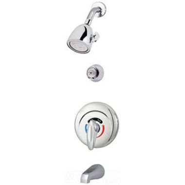 Click here to see Symmons 1-210 Symmons Tub/Shower Faucet with Safetymix Pressure Balance Valve, Single Lever Handle, Non-Diverter Tub Spout, 2.0 GPM, Polished Chrome - 1-210