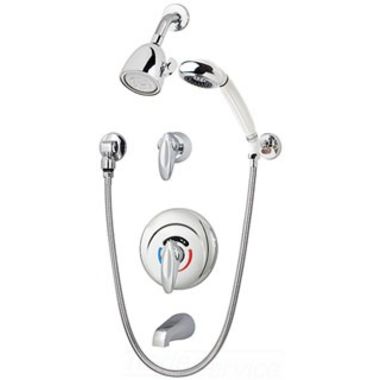 Click here to see Symmons 1-217-FS Symmons Tub/Shower Faucet with Safetymix Pressure Balance Valve, 1-Mode Hand Shower, 2-Mode Showerhead, 2.0 GPM, Polished Chrome - 1-217-FS