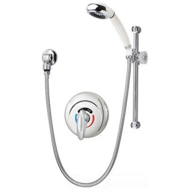 Click here to see Symmons 1-25-FSB Symmons Safetymix Hand Shower System w/ Valve, Slide Bar, 2 GPM, Polished Chrome - 1-25-FSB