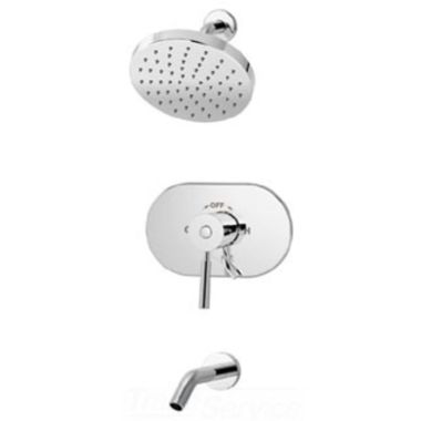 Click here to see Symmons S-4302-TRM Symmons Sereno Series Tub/Shower Faucet with Integral Diverter Control, Metal Lever Handle, Non-Diverter Tub Spout, 2 GPM, Polished Chrome - S-4302-TRM