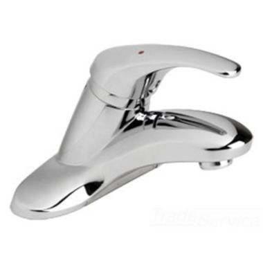 Click here to see Symmons S-20-2-G Symmons Symmetrix Single-Handle Centerset Lavatory Faucet with Grid Strainer Drain and Red/Blue Indicators, 2.2 GPM, Three-Hole, Chrome - S-20-2-G