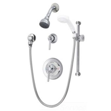 Click here to see Symmons 96-500-B30-L-V Symmons Shower/Hand Shower System with Temptrol Pressure-Balancing Mixing Valve, Lever Handle, 2.5 GPM, Polished Chrome - 96-500-B30-L-V