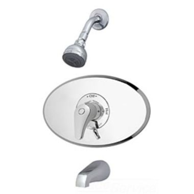 Click here to see Symmons DS-96-2-LR-OP Symmons Temptrol Tub/Shower Faucet with Clear-Flo Showerhead, Lever Handle, Pressure Balance Valve, 2.5 GPM, Chrome - DS-96-2-LR-OP