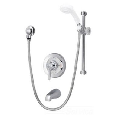 Click here to see Symmons 96-400-B30-L-V Symmons Tub/Hand Shower System with Temptrol Pressure Balance Valve with Integral Diverter, Diverter Spout, 2.5 GPM, Polished Chrome - 96-400-B30-L-V