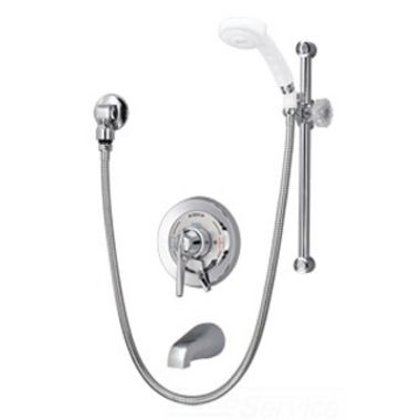 Click here to see Symmons S-96-400-B30-L-V Symmons Tub/Hand Shower System with Temptrol Pressure Balance Valve with Integral Diverter, 2.5 GPM, Polished Chrome - S-96-400-B30-L-V
