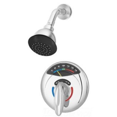 Click here to see Symmons 1-1000VT Symmons Visu-Temp Clear-Vue Shower System w/ Valve, 2 GPM, Polished Chrome - 1-1000VT