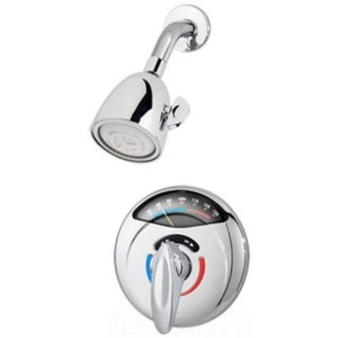 Click here to see Symmons 1-100VT Symmons Visu-Temp Clear-Vue Shower System w/ Valve, 2 GPM, Polished Chrome - 1-100VT