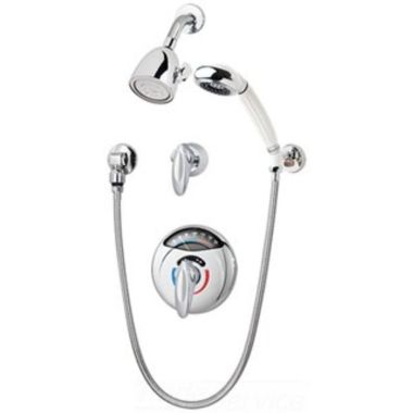 Click here to see Symmons 1-117VT-FS Symmons Safetymix Shower System with Visu-Temp Pressure-Balancing Mixing Valve, Lever Handle, ADA-Compliant, 2.0 GPM, Polished Chrome - 1-117VT-FS