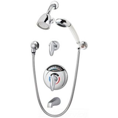 Click here to see Symmons 1-317VT-FS Symmons Tub/Shower Faucet with Handheld Shower, Visu-Temp Pressure Balance Valve with Integral Thermometer, 2.0 GPM, Polished Chrome - 1-317VT-FS