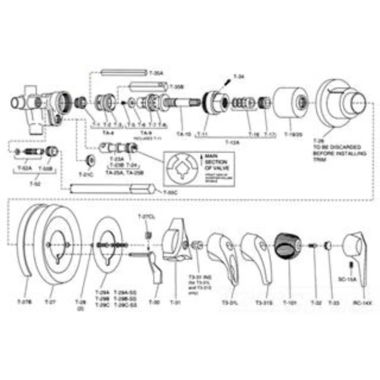 Click here to see Symmons T-101 SYMMONS T-101 HANDLE, ACRYLIC