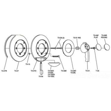 Click here to see Symmons T3-27 Symmons T3-27 Escutcheon Model C Chrome