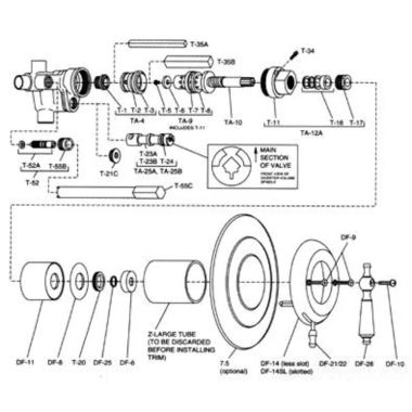 Click here to see Symmons T-55C Symmons T-55C Retainer, Wrench, Stop Spindle