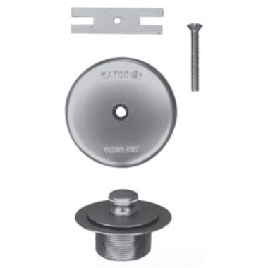 Click here to see Watco 38080-BN Watco 38080-BN Brushed Nickel Push Pull Trim Kit with Single-Hole Overflow Plate