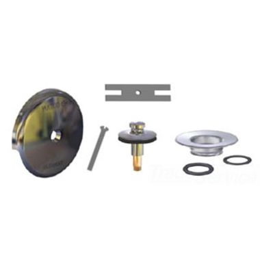 Click here to see Watco 59290-CB-2H Watco 59290-CB-2H Lift & Turn Brushed Chrome Two-Hole Overflow Trim Kit