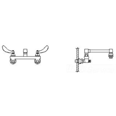 Click here to see Delta 28C2264 Delta 28C2264 CER-TECK Wallmount Service Faucet, Blade w/ Sanitary Hood, Spout End Vacuum Breaker, Chrome