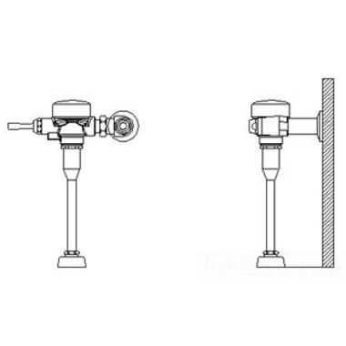 Click here to see Delta 81T231-19 Delta 81T231-19 TECK Exposed Flush Valve, 0.5 gpf, No Field Adjust, 3/4