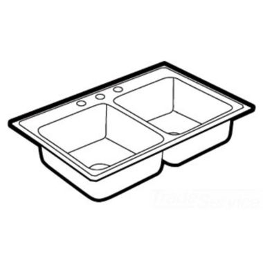 Click here to see Moen 22814 MOEN 22814 Excalibur Stainless Steel Double Bowl Drop in Sink 33in x 22in