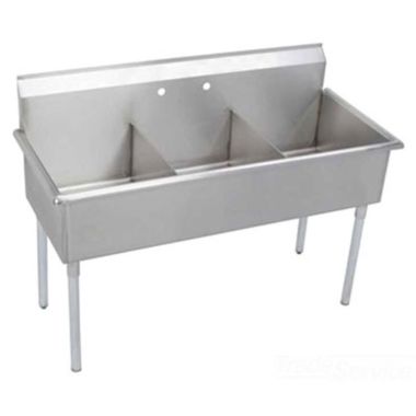 Click here to see Elkay B3C24X24X Elkay B3C24X24X Dependabilt  Triple Scullery Sink, No Drainboard, 2 Holes, 12