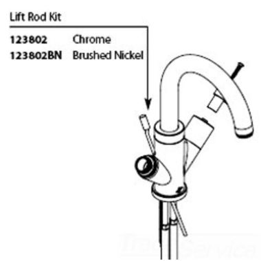 Click here to see Moen 123802BN Moen 123802BN Part Lift Rod Kit, Centerset