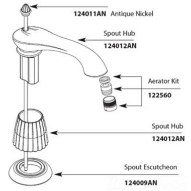 Click here to see Moen 124012AN Moen 124012AN Part Spout Hub, S885AN