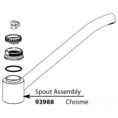 Click here to see Moen 93988W Moen 93988W Glacier Spout Kit - Replacement Part