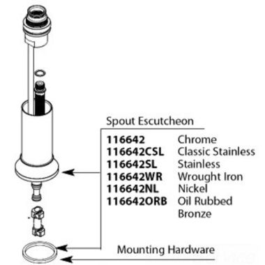 Click here to see Moen 116642ORB Moen 116642ORB Part Spout Escutcheon Single Handle