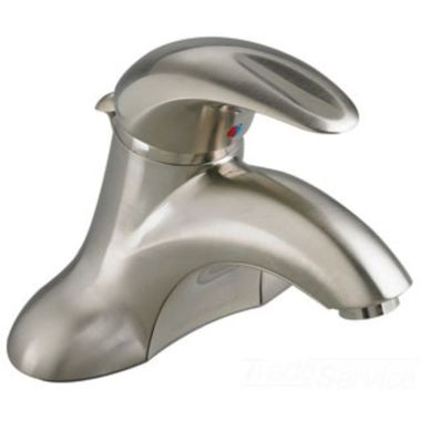 Click here to see American Standard 7385.004.295 American Standard Reliant 3 Single-Handle Centerset Bathroom Faucet, Indexed Metal Lever Handle, 1.2 GPM, Less Pop-Up Hole and Drain, Brushed Nickel - 7385.004.295