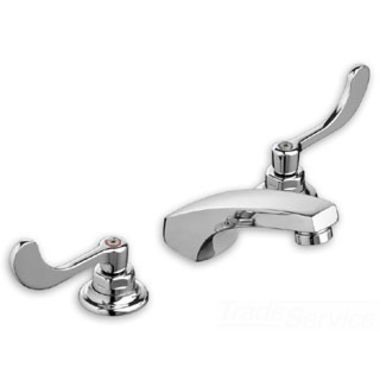 Click here to see American Standard 6500.174.002 American Standard Monterrey Two-Handle Widespread Chrome Bathroom Faucet with Conventional Spout, 0.35 GPM Non-Aerated Spray, WaterSense, Wrist Blade Handles - 6500.174.002