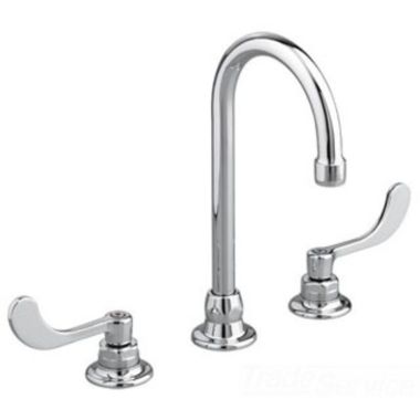 Click here to see American Standard 6540.145.002 American Standard Monterrey Two-Handle Chrome Widespread Bathroom Faucet, Rigid/Swivel Gooseneck, 0.5 GPM VR Spray, WaterSense - 6540.145.002
