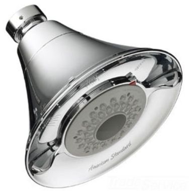 Click here to see American Standard 1660.718.002 American Standard FloWise Transitional 3-Spray Function Showerhead, 2.0 GPM, WaterSense Certified, Pressure Balance, Vandal Resistant, Chrome - 1660.718.002