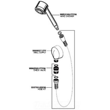 Click here to see American Standard 030782-2950A American Standard 030782-2950A Brushed Nickel Hose Kit