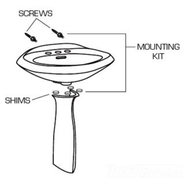 Click here to see American Standard 047523-0070A American Standard 047523-0070A Pedestal Lavatory Mounting Kit