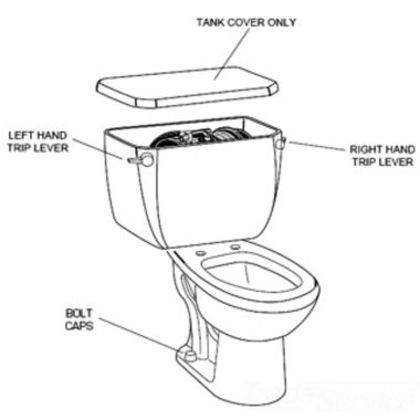 Click here to see American Standard 738254-0020A American Standard 738254-0020A Left Hand Toilet Tank Trip Lever
