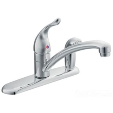 Click here to see Moen 67434EP Moen Chateau Single Handle Kitchen Faucet w/ Side Spray in Deck Plate, Chrome - 67434EP