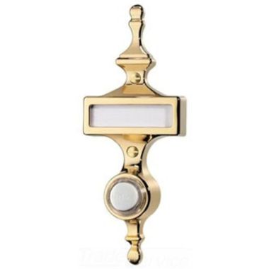 Click here to see Broan PB57LPB BROAN-NUTONE PB57LPB DOOR CHIME PUSHBUTTON LIGHTED IN POLISHED BRASS